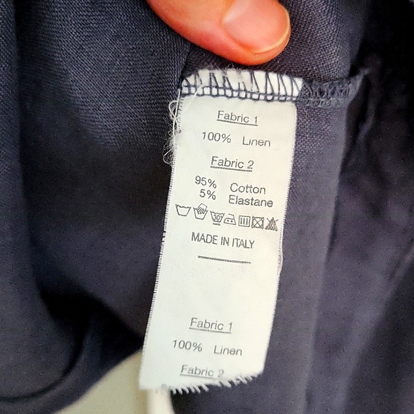 Oizini Lagenlook Linen Sleeveless Faux Wrap Dress - Slate Blue - S - Picture 9 of 10